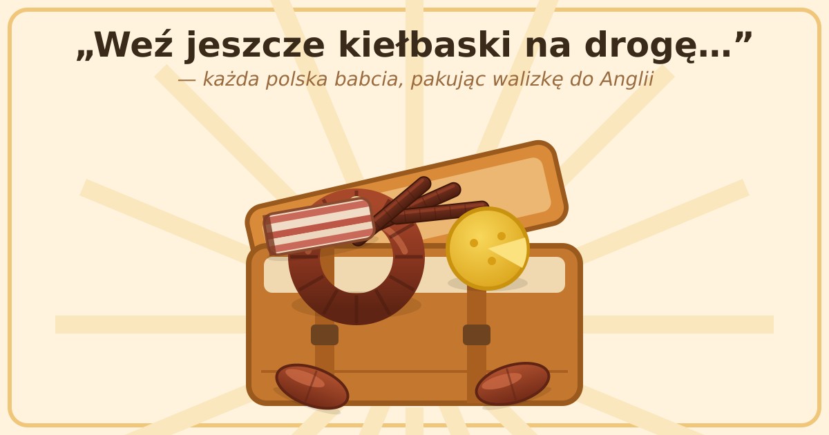 Przewóz mięsa do Anglii - walizka pełna kiełbasy, kabanosów i sera